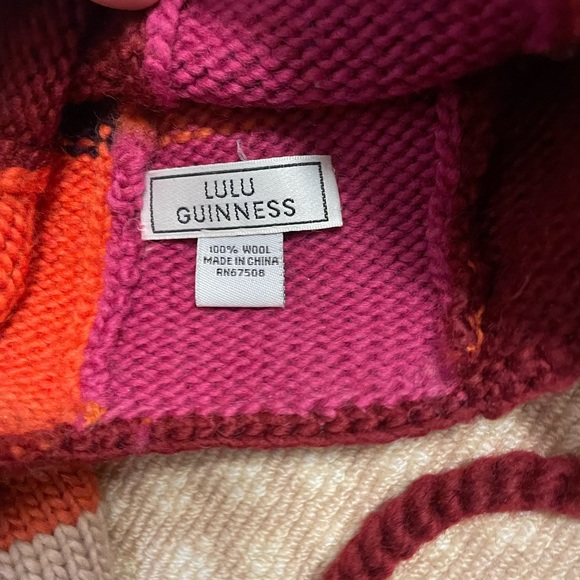 Lulu Guinness matching hat and scarf set.  Super cozy warm and adorable. - Picture 3 of 6